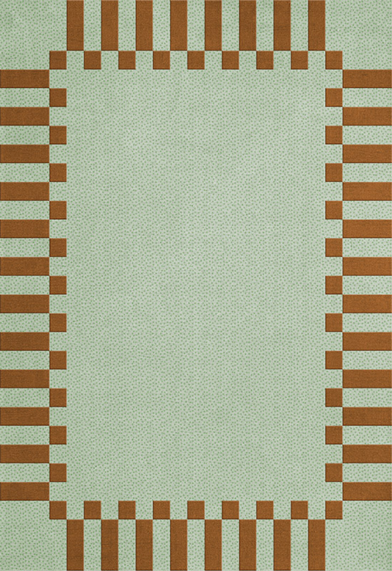 Teklan Frame Ullmatta Pistachio Camel i gruppen Rugs / All rugs / Rugs in pastels hos Layered (TKFRPC)