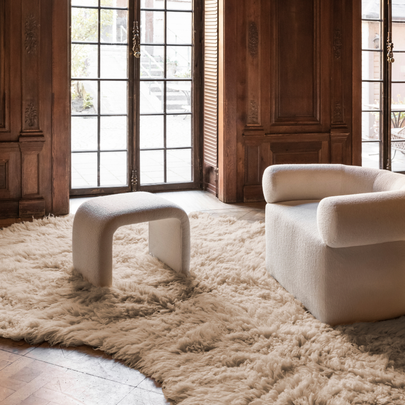 Layered round rugs