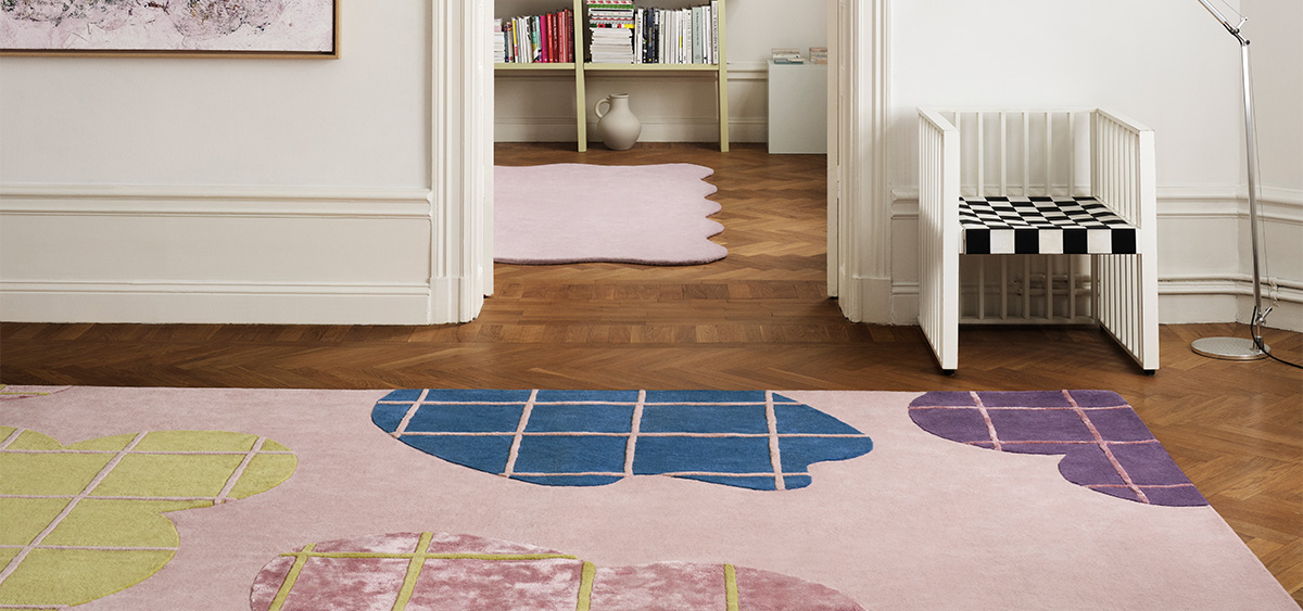 Patterned rugs from layered
