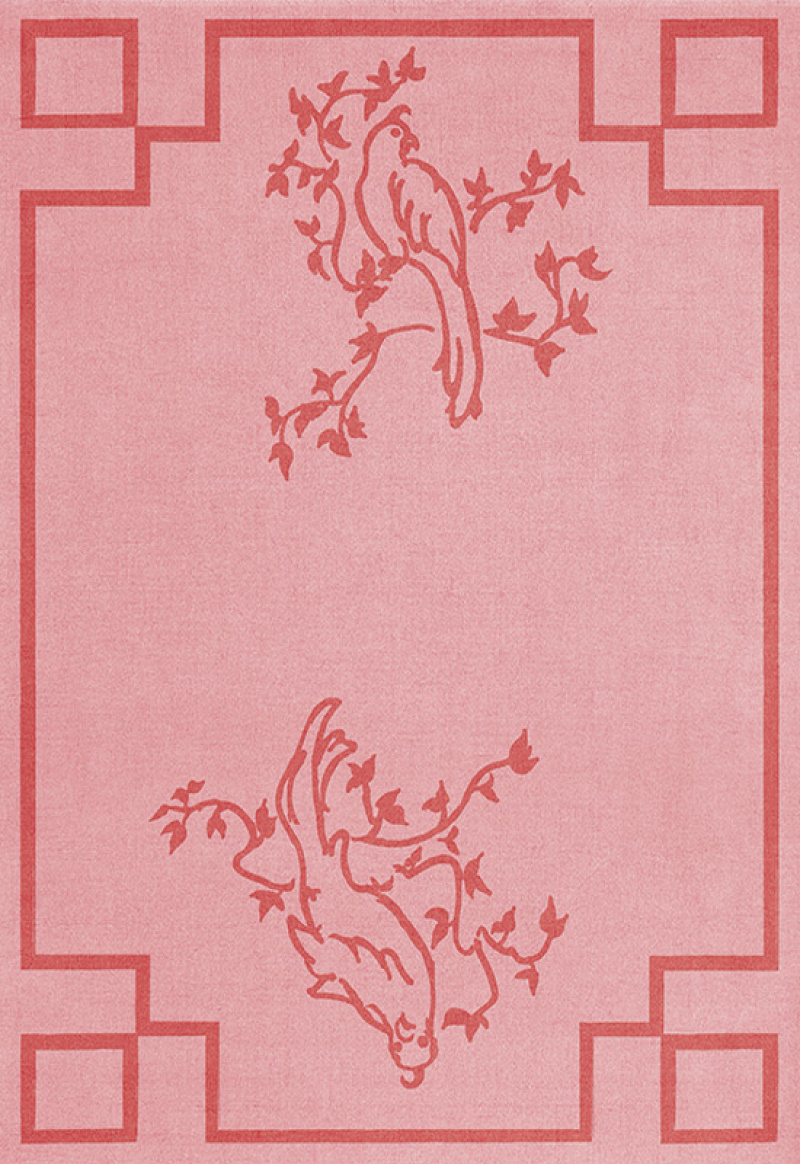 Chinoiserie Ullmatta Scarlet Pink i gruppen Mattor / Alla mattor / Stora mattor hos Layered (CHINSP)