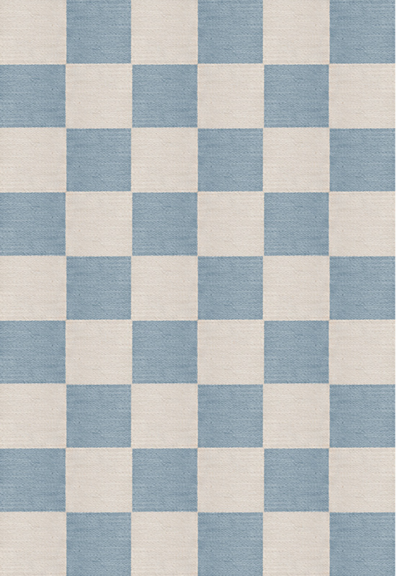 Chess Ullmatta Cornflower Blue i gruppen Mattor / Alla mattor / Rutiga mattor hos Layered (WCHCB)